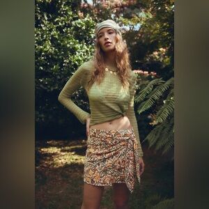 ZARA Printed Wrap Tie Skirt